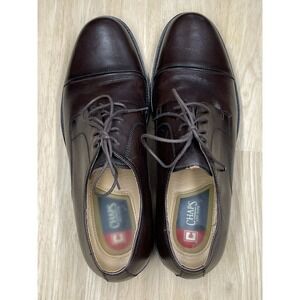 Chaps Men's Lace Up Shoes Loafers Size 12M Brown Leather Cap Toe Casual 96-7707